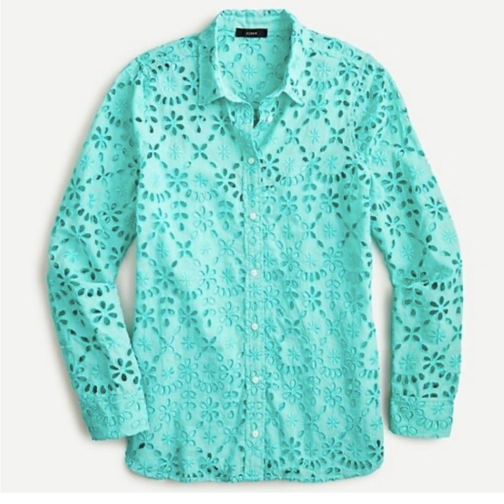NWT J.crew Button-up shirt in embroidered eyelet
